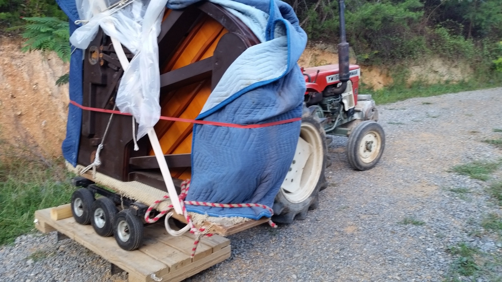 Steinway on a tractor